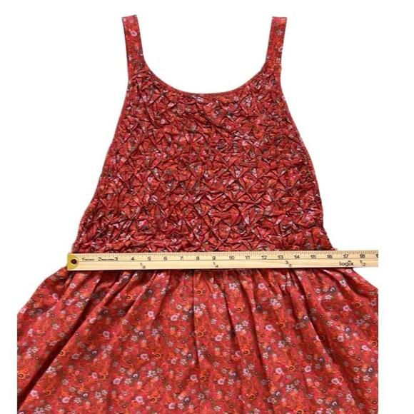 Free People Mini Dress Womens Medium Petunia Floral Apron Smocked Boho NWT - Picture 7 of 14